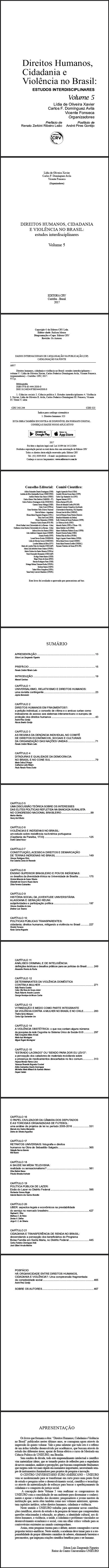 DIREITOS HUMANOS, CIDADANIA E VIOLÊNCIA NO BRASIL:<br>estudos interdisciplinares - Volume 5